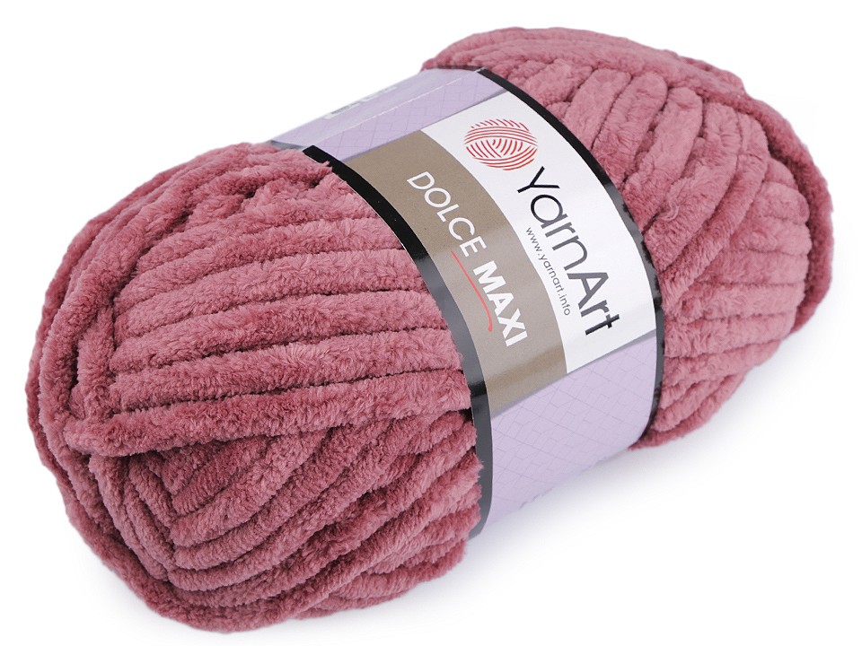 Chenille Knitting Yarn Dolce Maxi 200 g, vintage pink