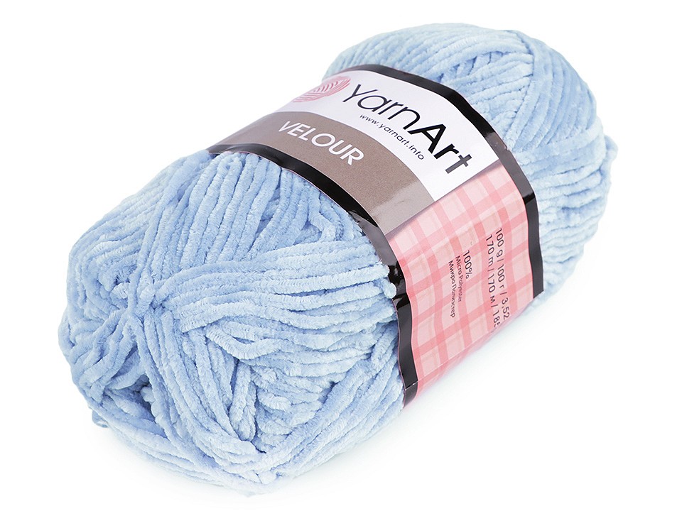 Knitting Yarn Velour 100 g, light blue