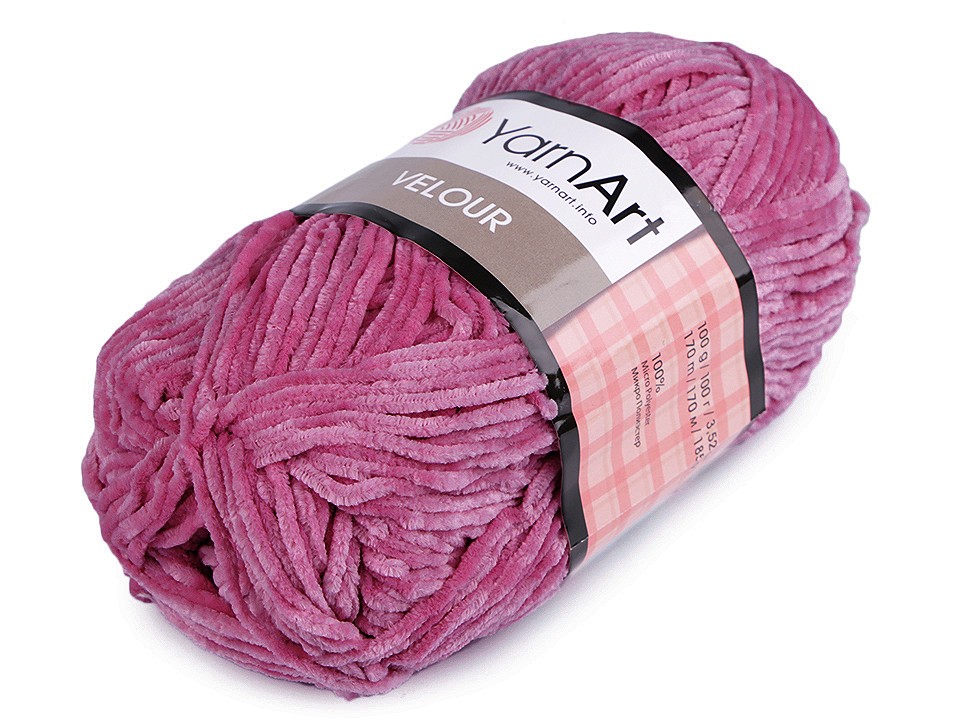 Knitting Yarn Velour 100 g, fuchsia dark