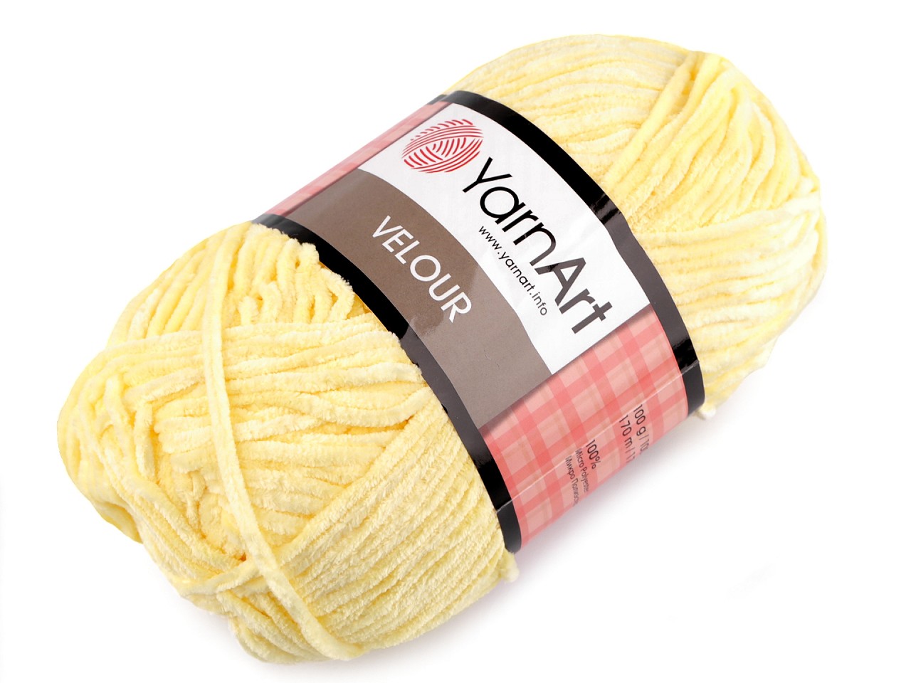 Knitting Yarn Velour 100 g, white yellow