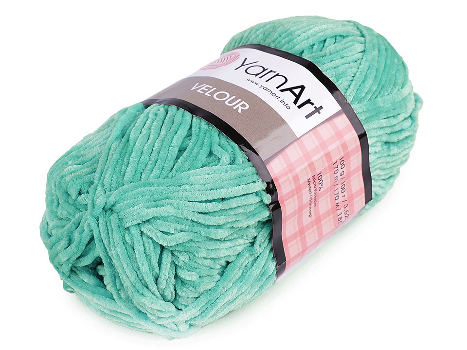 Knitting Yarn Velour 100 g, turquoise