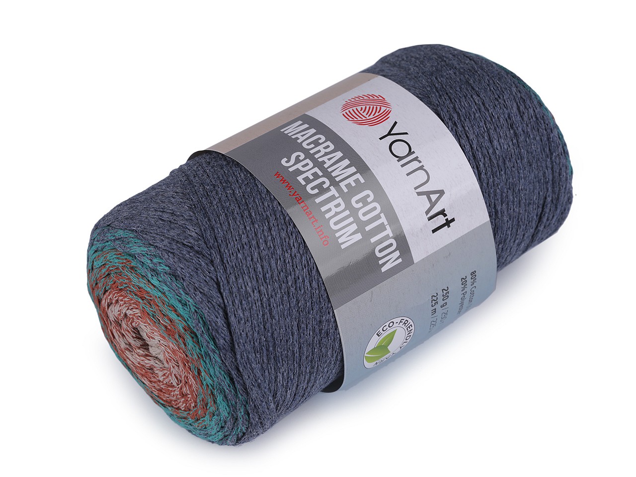 Twisted Knitting Yarn Macrame Cotton Spectrum 250 g, jeans blue