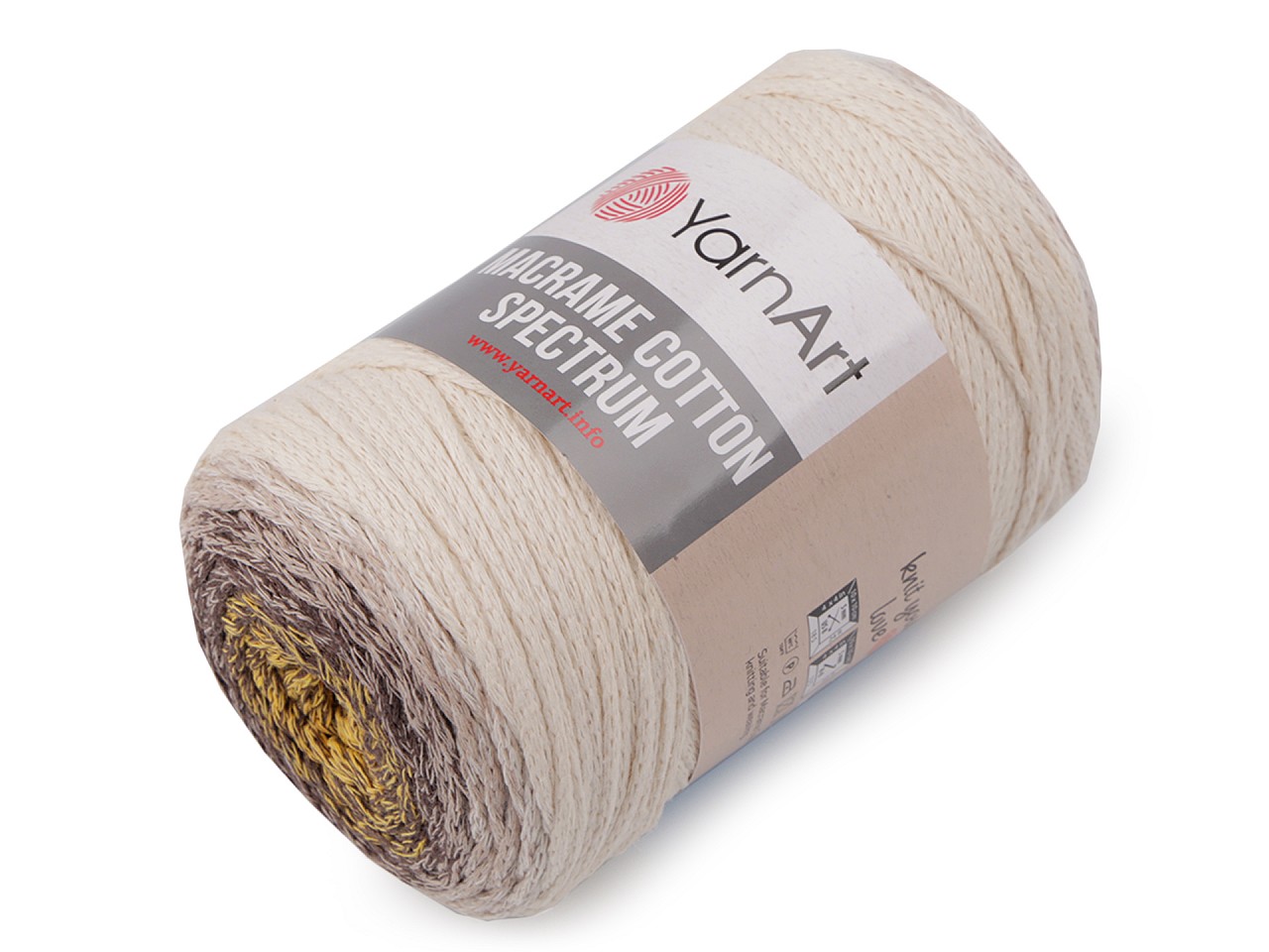 Twisted Knitting Yarn Macrame Cotton Spectrum 250 g, ecru light