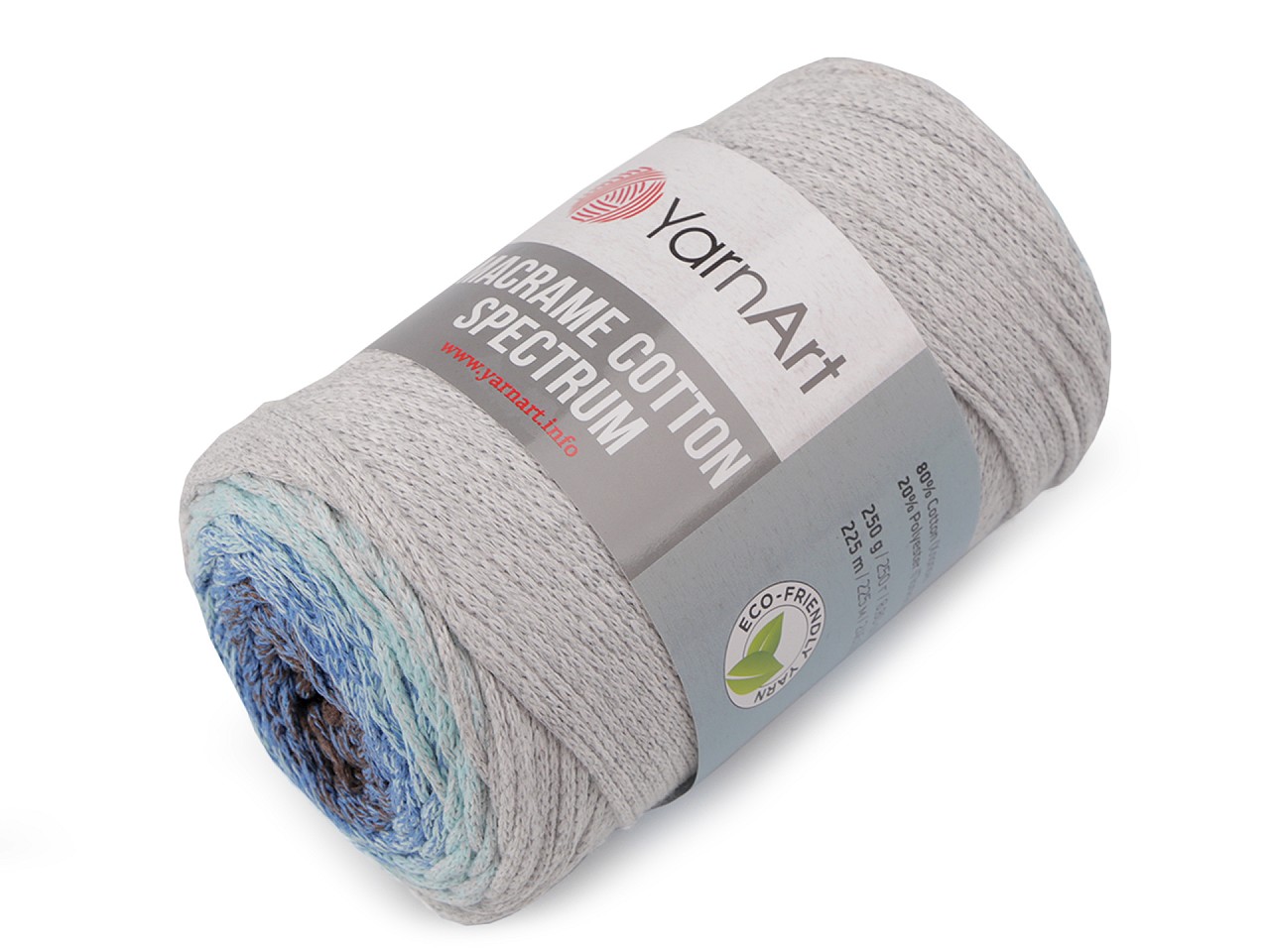 Twisted Knitting Yarn Macrame Cotton Spectrum 250 g, very light grey