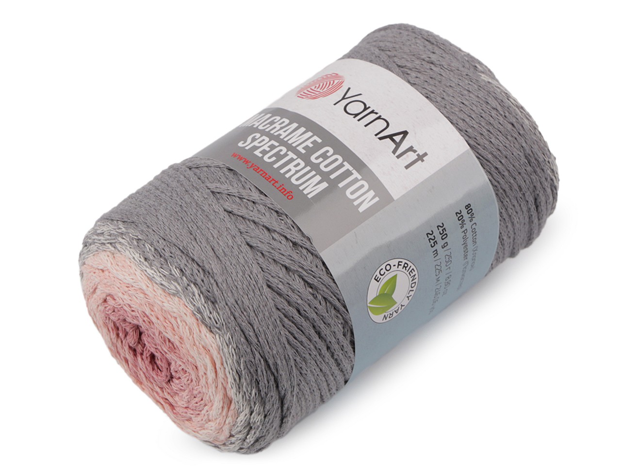 Twisted Knitting Yarn Macrame Cotton Spectrum 250 g, grey