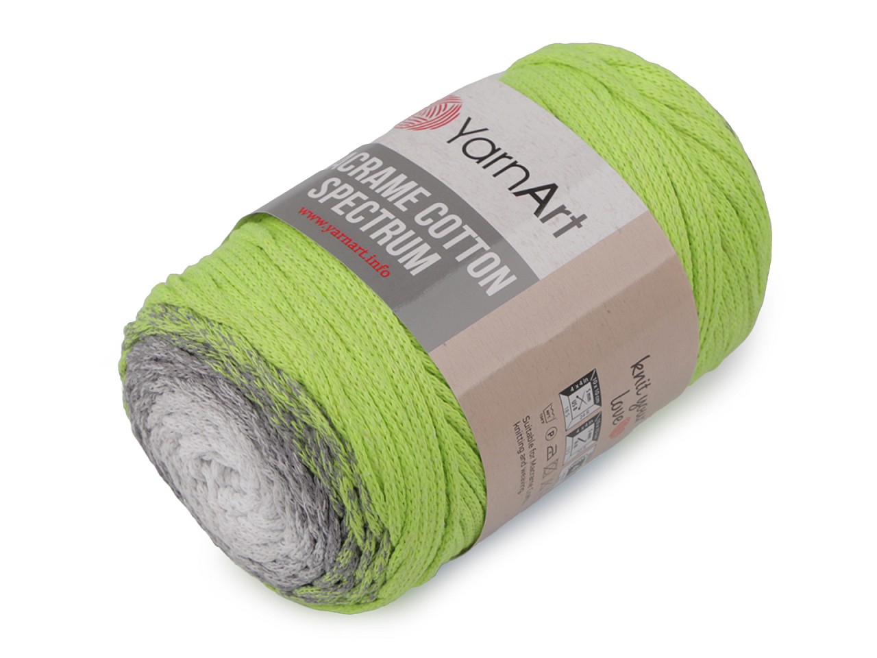 Twisted Knitting Yarn Macrame Cotton Spectrum 250 g, green light