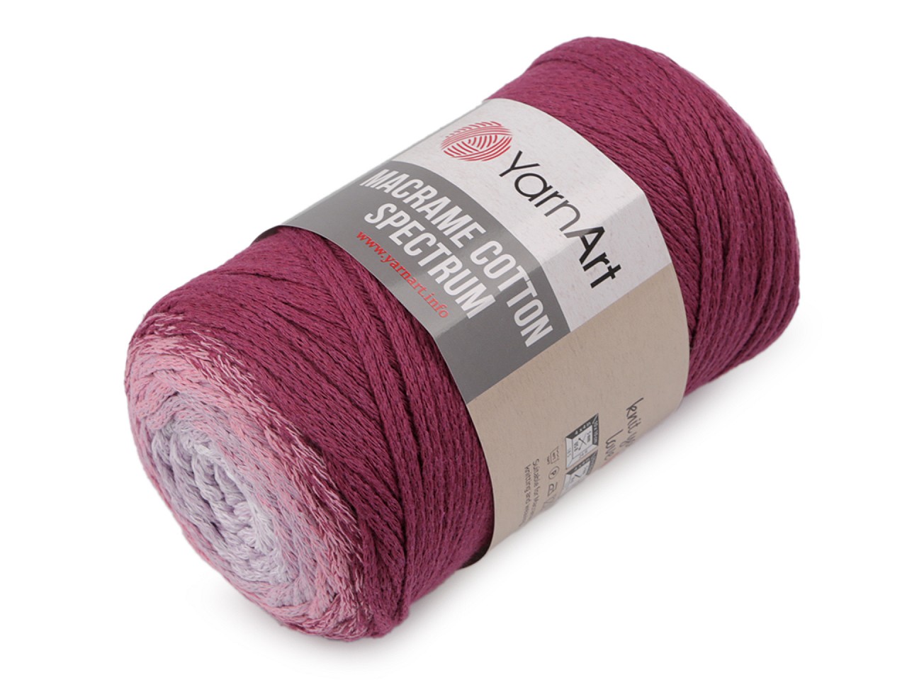 Twisted Knitting Yarn Macrame Cotton Spectrum 250 g, pink-violet