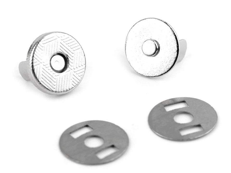 Round Magnetic Snaps Ø10 mm, nickel, 5 set