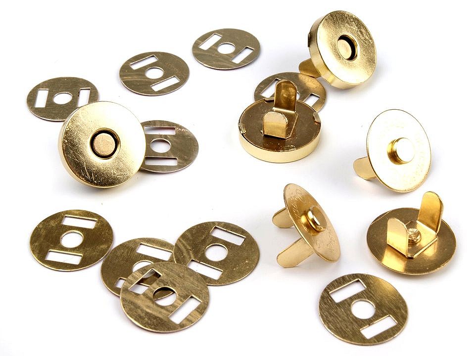 Magnetic Snap Closures Ø18 mm gold, 5 set