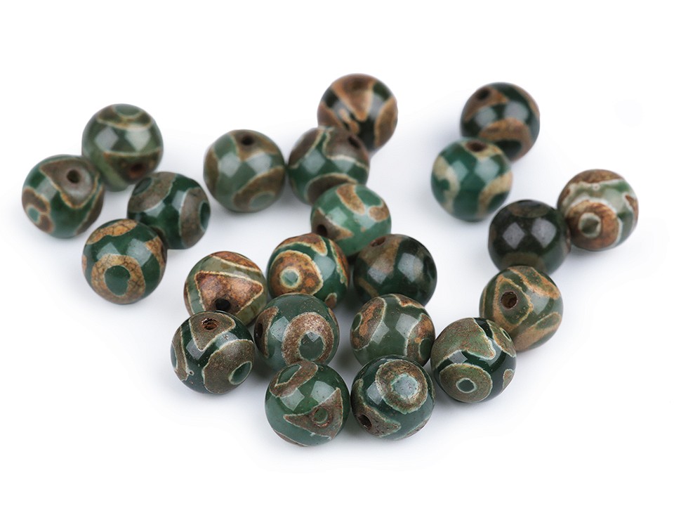 Mineral Beads Tibetan Agate Dzi Ø8 mm (package 10 pc.)