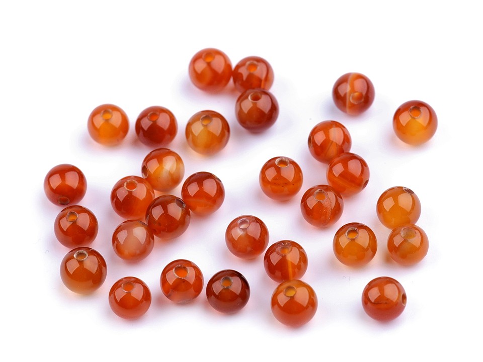 Synthetic Mineral Beads Carnelian Ø6 mm (package 10 pc.)