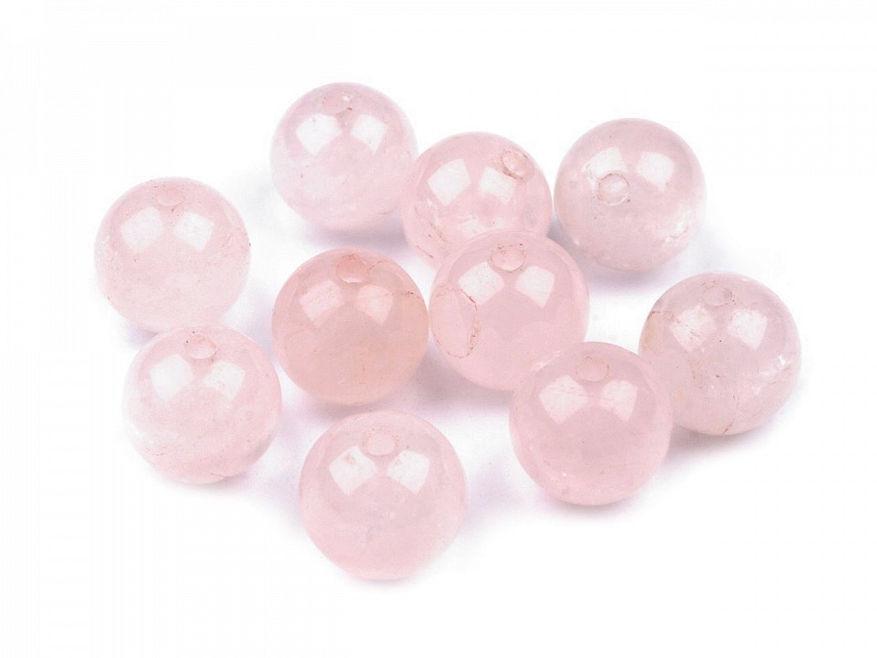 Mineral beads Rose Quartz Crystal Ø10 mm (package 10 pc.)