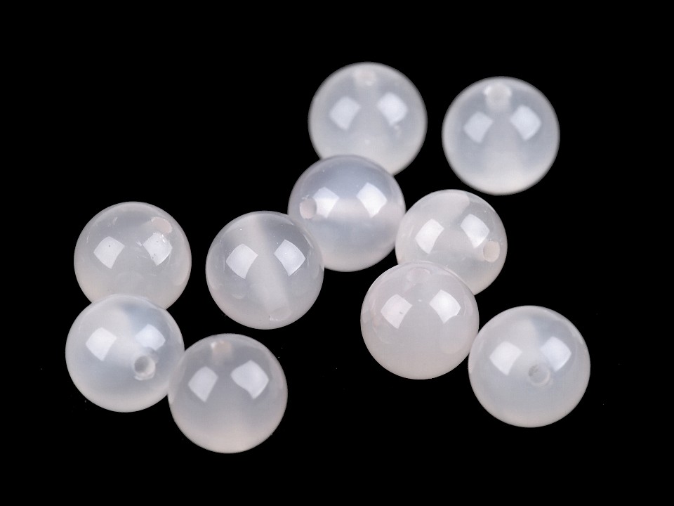 Synthetic Beads White Agate Ø8 mm (package 12 pc.)