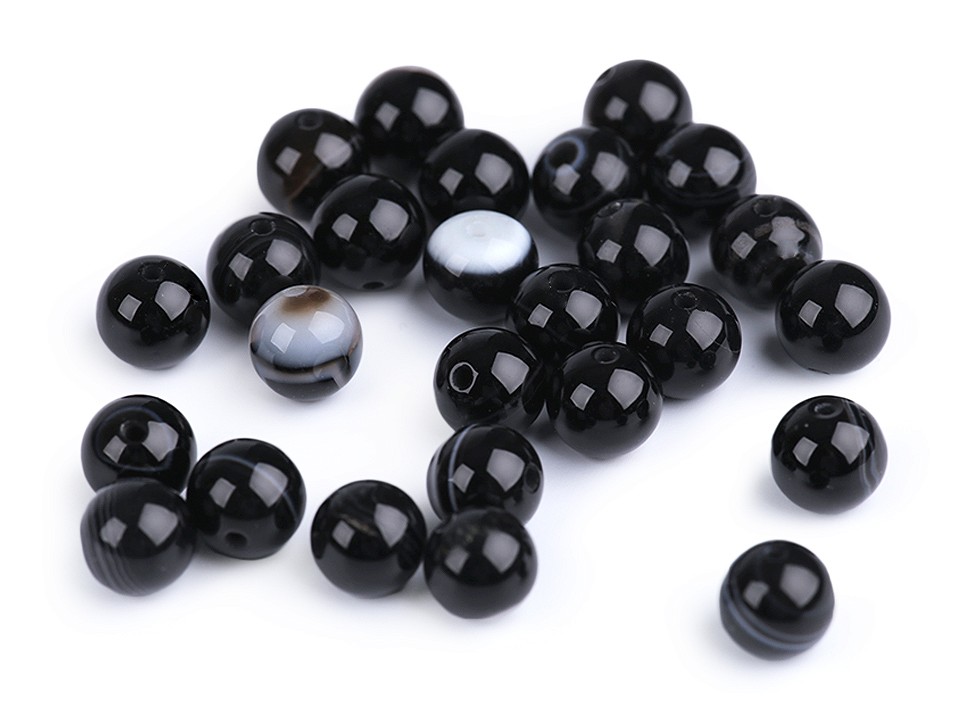 Synthetic Mineral Beads Black Agate Ø8 mm (package 10 pc.)