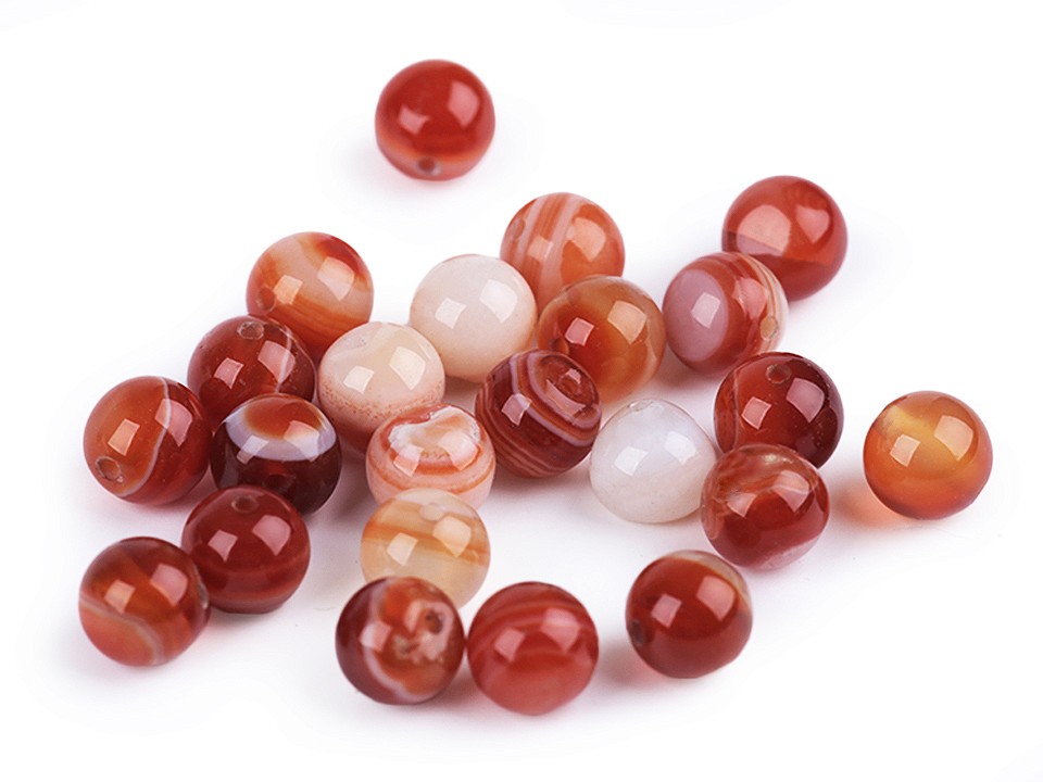 Synthetic Mineral Beads Red Agate Ø8 mm (package 12 pc.)