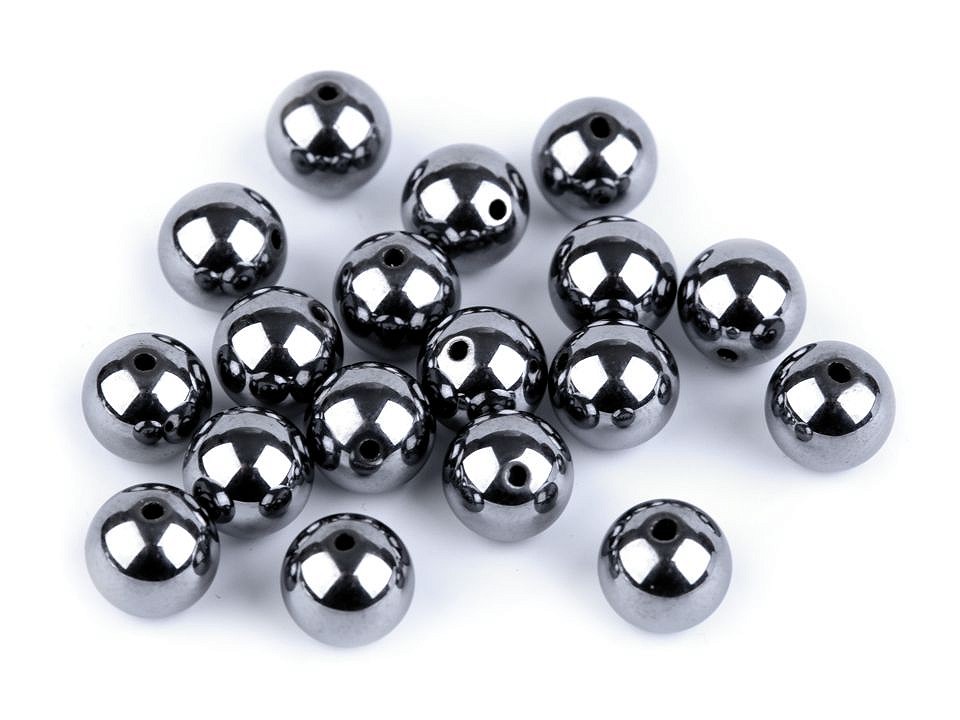 Hematite synthetic mineral Ø8 mm (package 13 pc.)