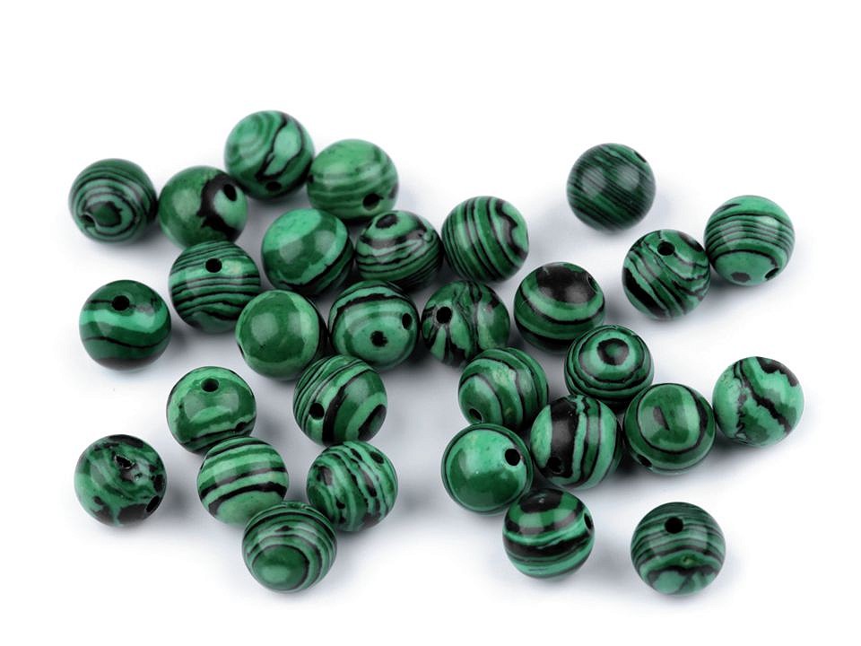 Synthetic Mineral Beads Malachite Ø8 mm (package 10 pc.)