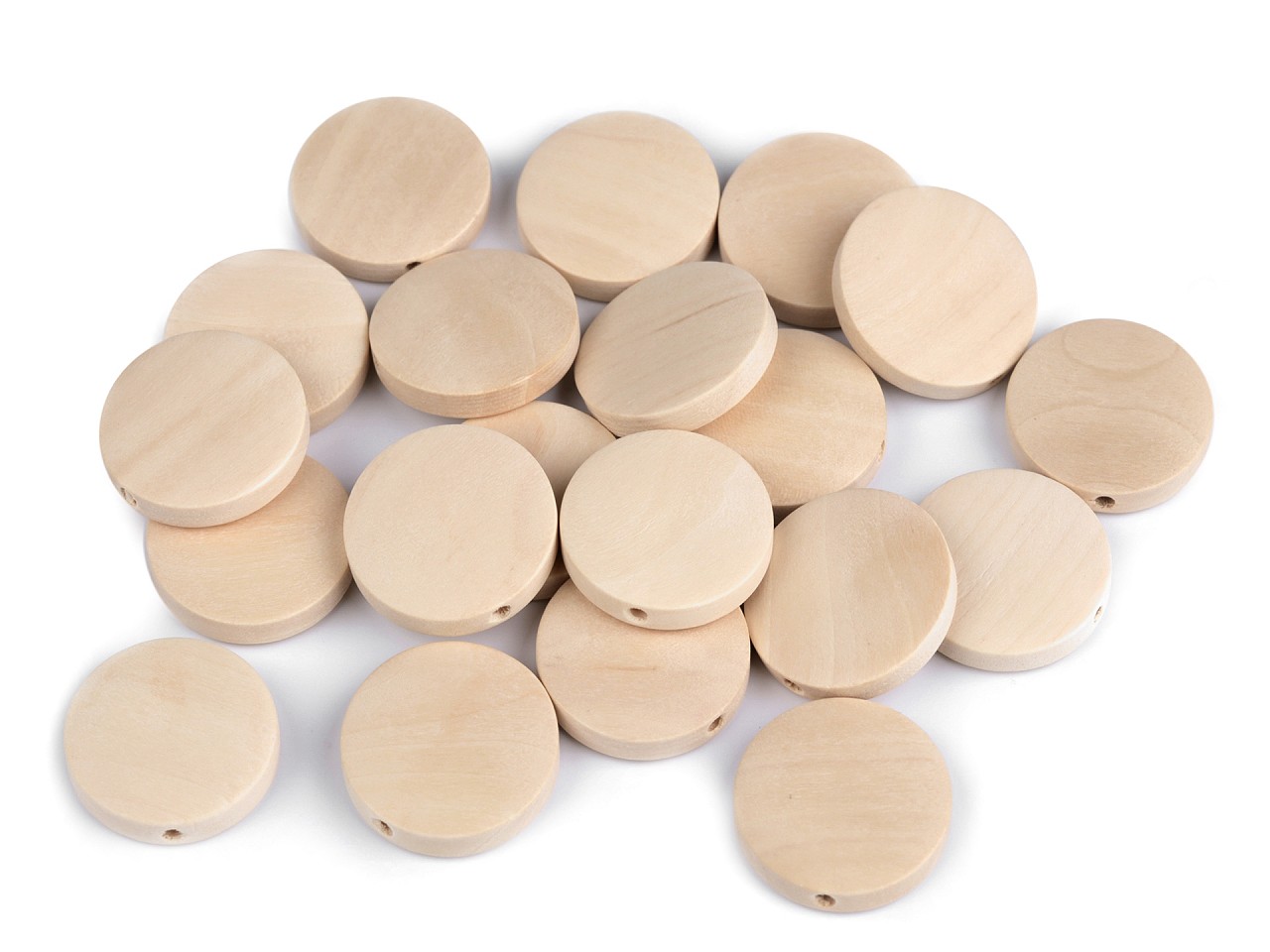 Unfinished wooden beads Ø20 mm, natural light, 20 pc.