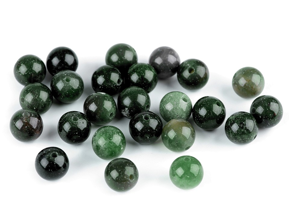 Natural Mineral / Gemstone Beads Moss Agate Ø8 mm (package 10 pc.)