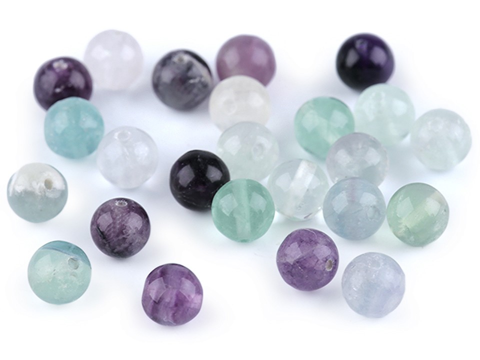 Natural Mineral / Gemstone Beads Fluorit Ø8 mm (package 8 pc.)