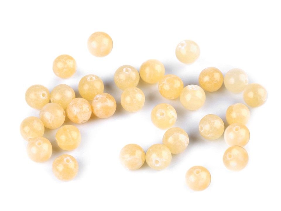 Natural Mineral / Gemstone Beads Yellow Jadeit Ø6 mm (package 16 pc.)