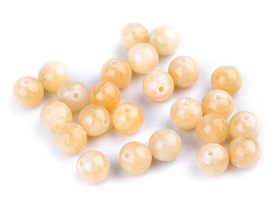 Natural Mineral / Gemstone Beads Yellow Jadeit Ø8 mm (package 15 pc.)