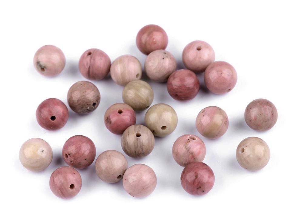 Rhodonite mineral beads Ø8 mm (package 10 pc.)