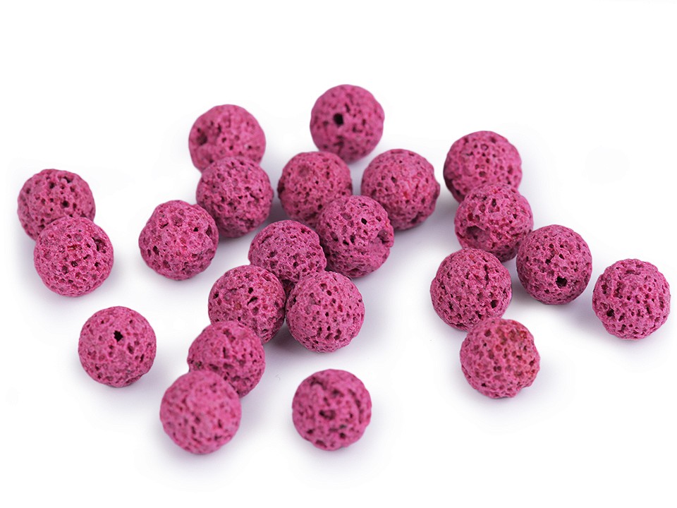 Synthetic lava, dyed Ø8 mm (package 12 pc.) - pink