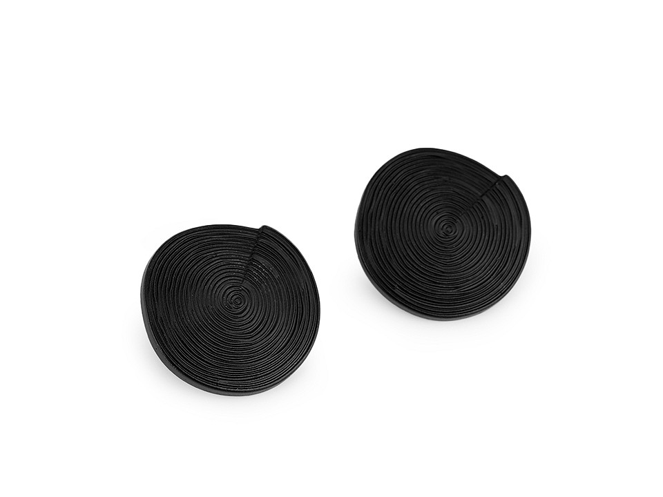 Large Design Button with Decorated Surface size 40, black, 5 pc.