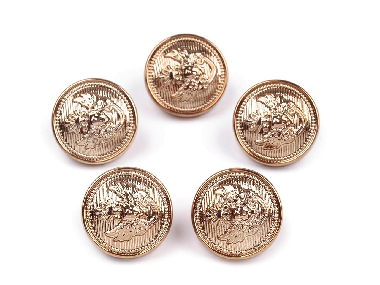 Plastic Shank Button size 34, gold lt., 5 pc.