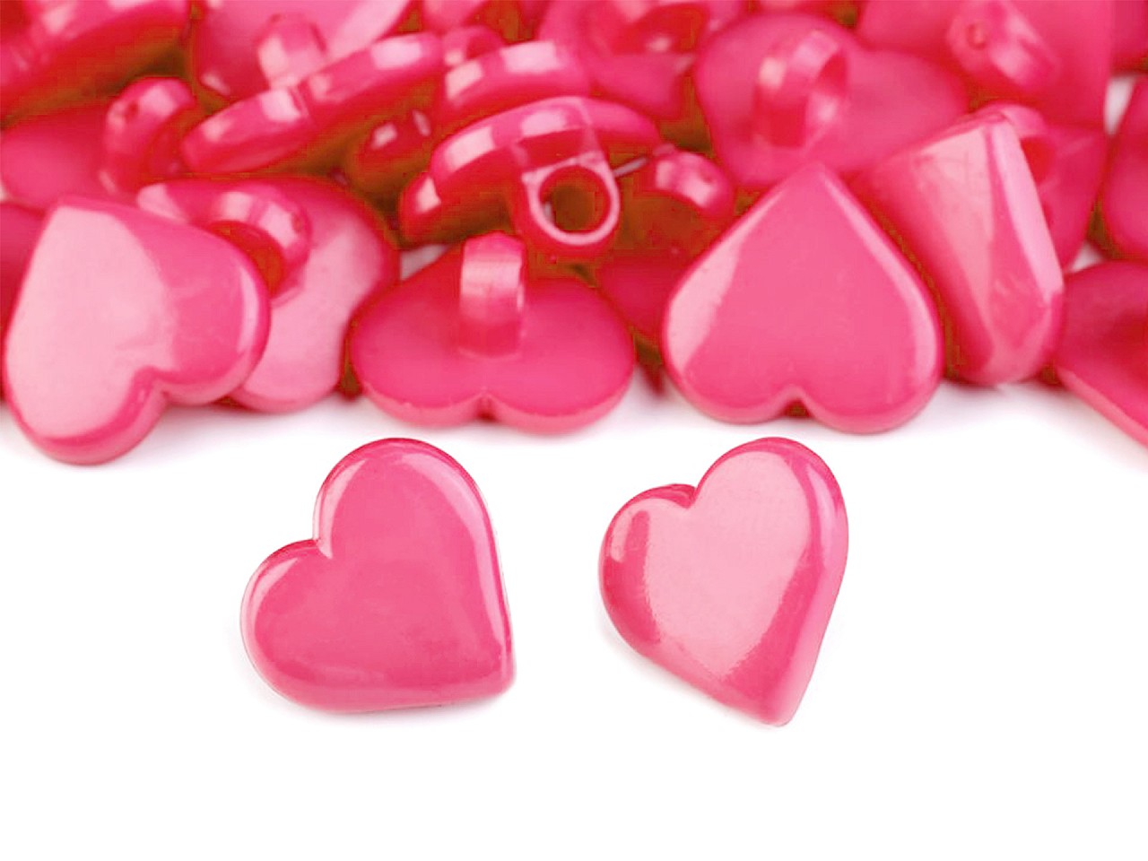 Button Heart size 24, pink, 10 pc.