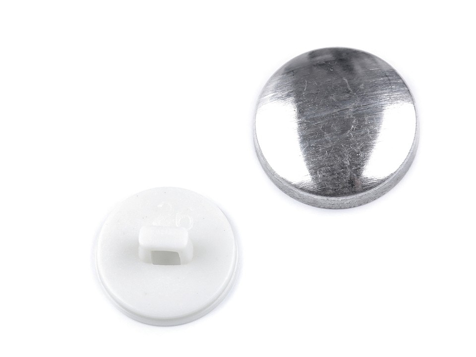 Self-Cover Button size 26, white, 100 set