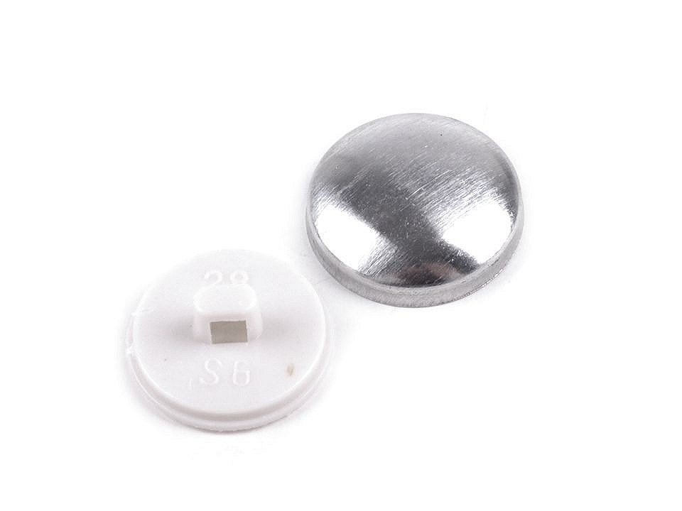 Self Cover Button size 28, white, 25 set