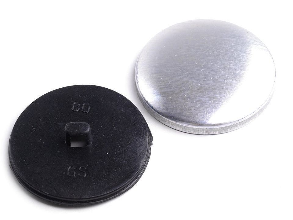 Self Cover Button size 60, black, 10 set