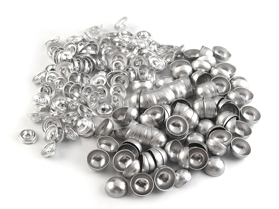 Self-cover Buttons size 16 all-metal, nickel, 100 pr.