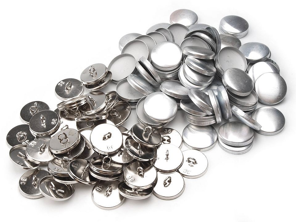 Self-cover all metal Button 36, nickel, 100 set