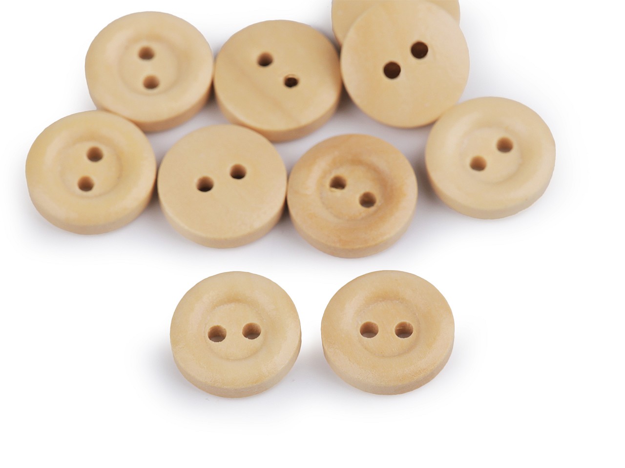 Wooden Buttons size 20, natural light, 10 pc.