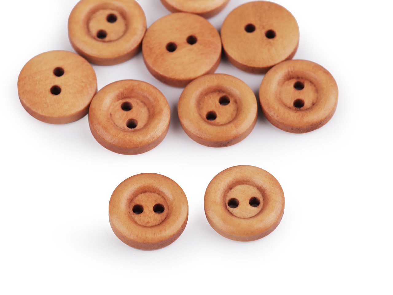 Wooden Buttons size 20, natural medium, 10 pc.