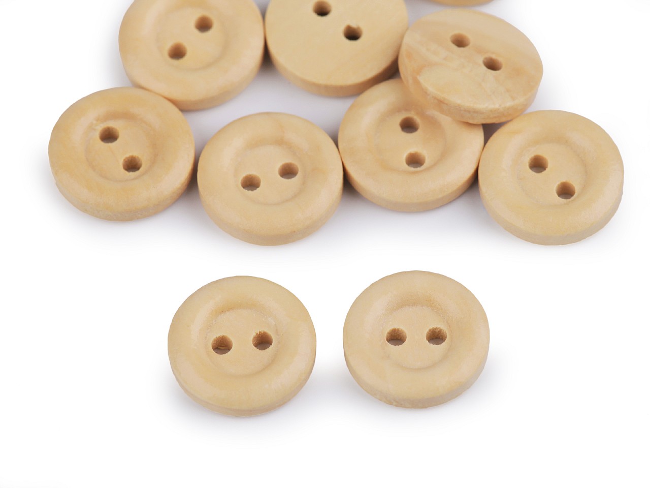 Wooden Buttons size 24, natural light, 10 pc.