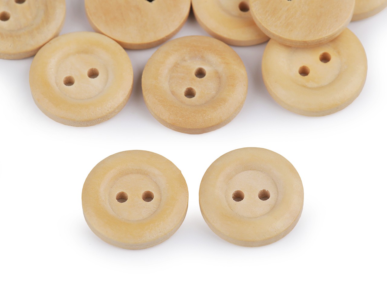 Wooden Buttons size 30, natural light, 10 pc.