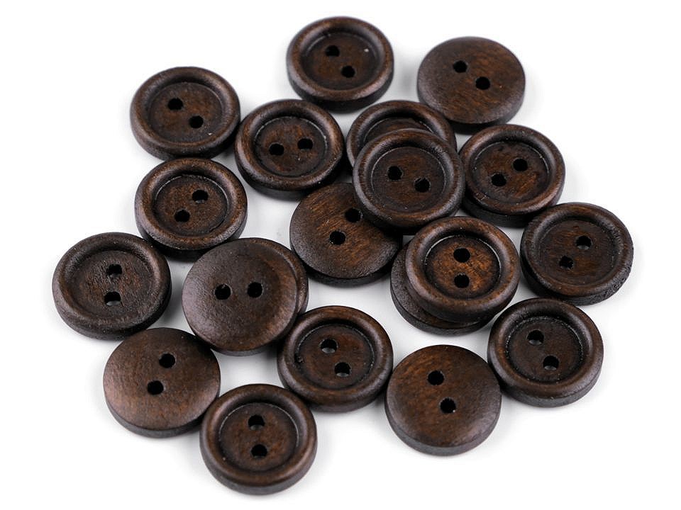 Wooden Button size 20, darkbrown, 20 pc.