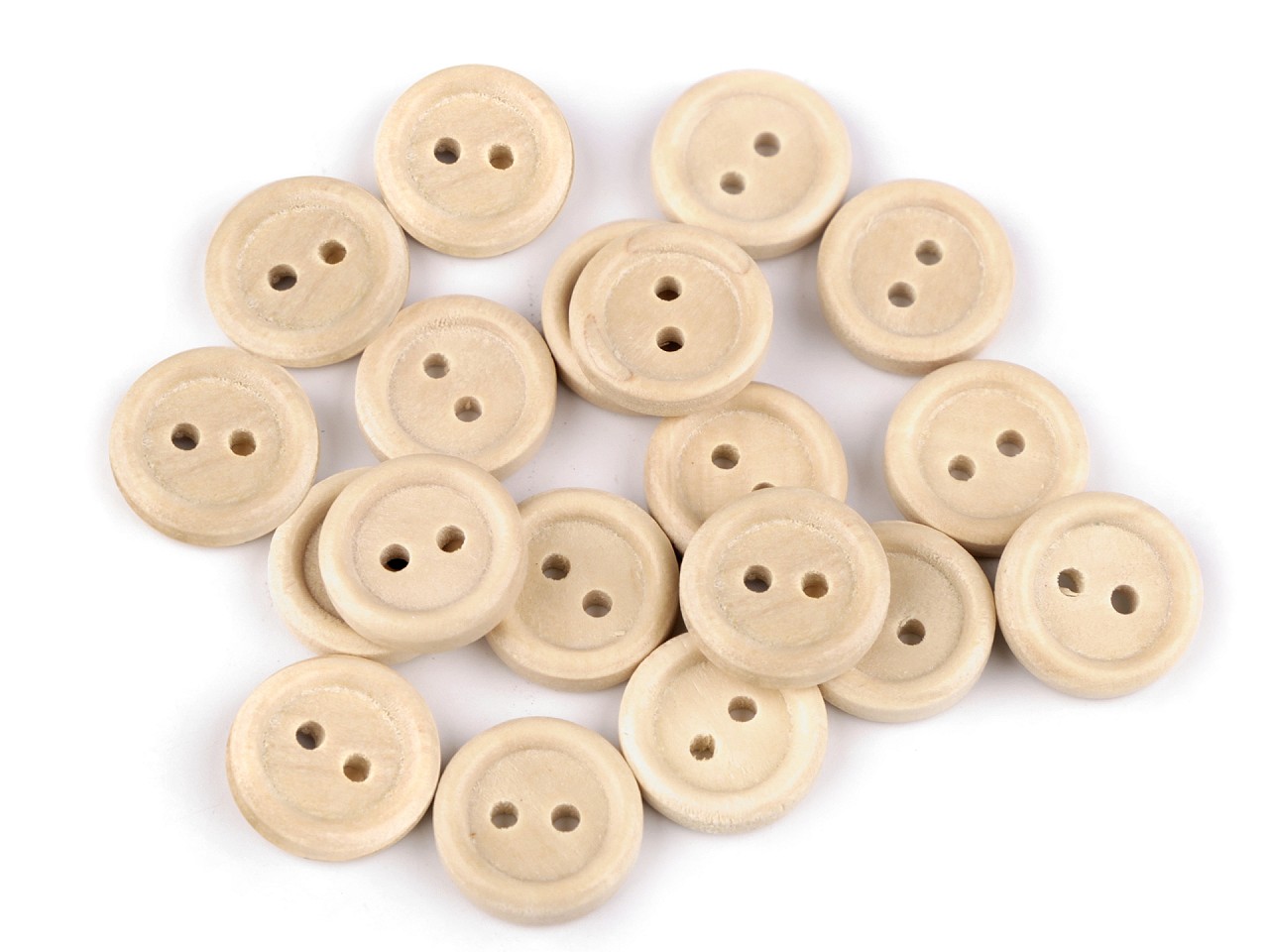 Wooden Button size 20, natural light, 20 pc.