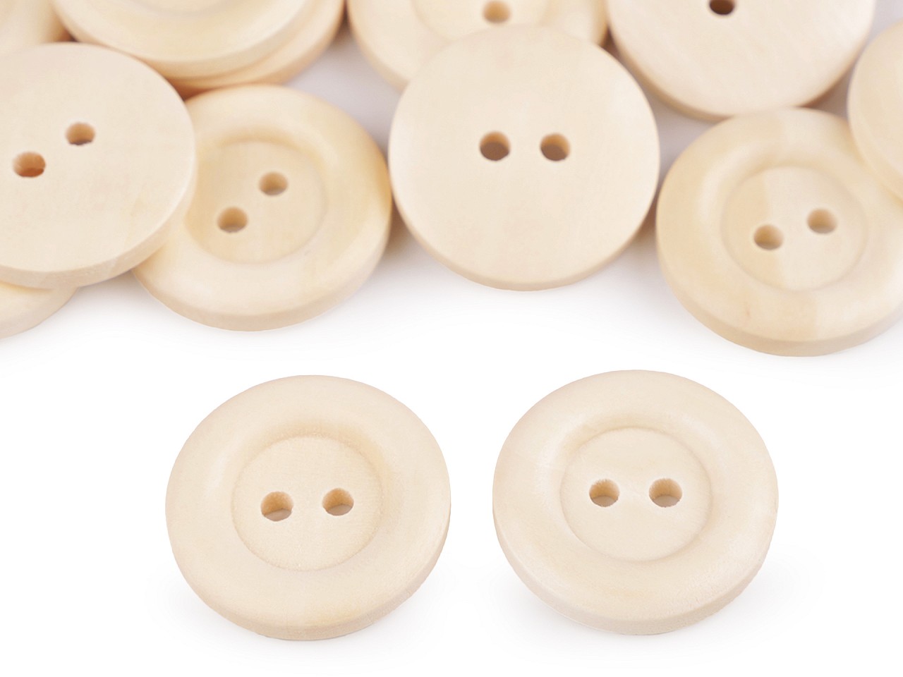 Wooden Buttons size 36, natural light, 50 pc.