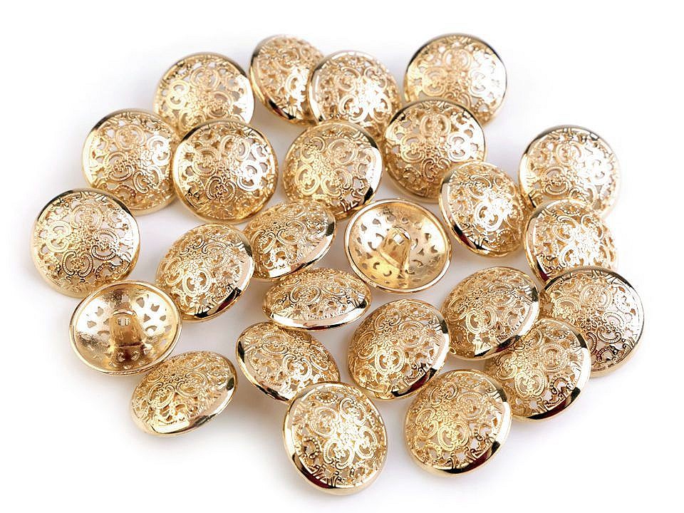 Metal Button size 28, gold, 5 pc.