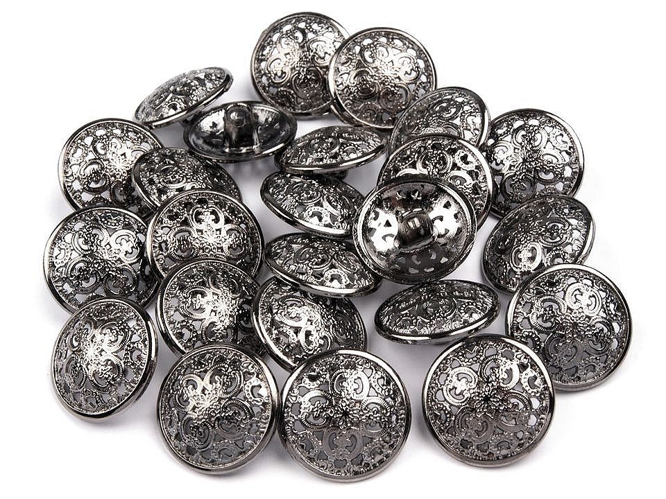 Metal Button size 28, nickel antik, 5 pc.