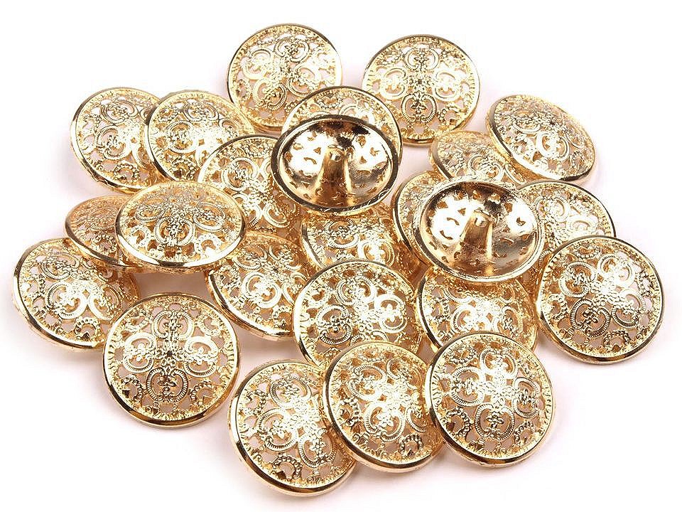 Metal Button size 40, gold, 5 pc.