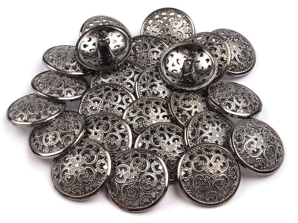 Metal Button size 40, nickel antik, 5 pc.