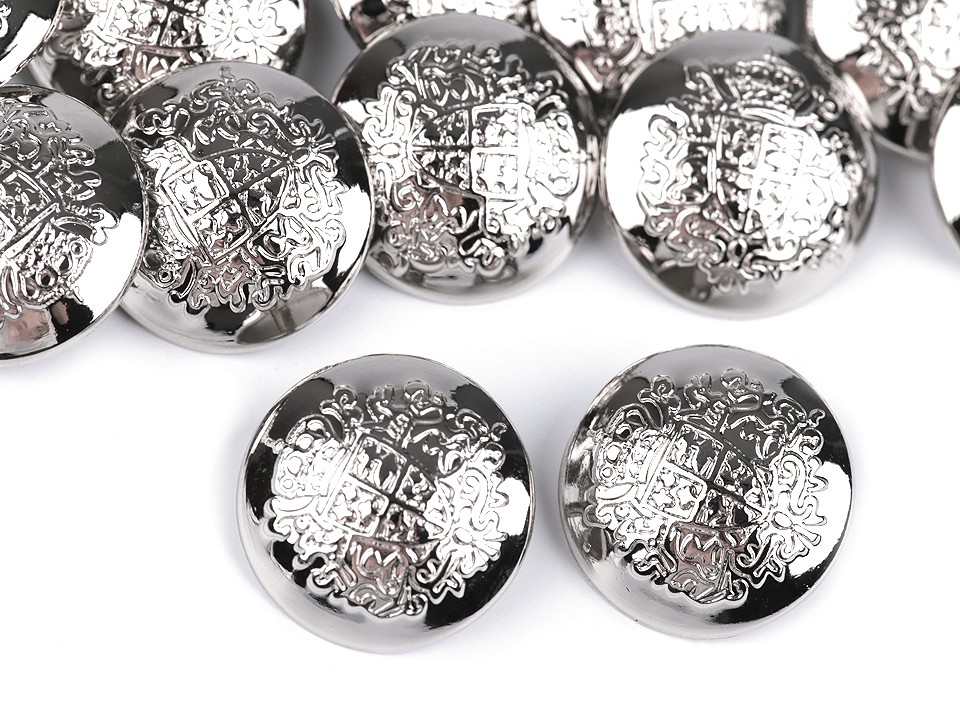 Metal Button 36, nickel, 5 pc.