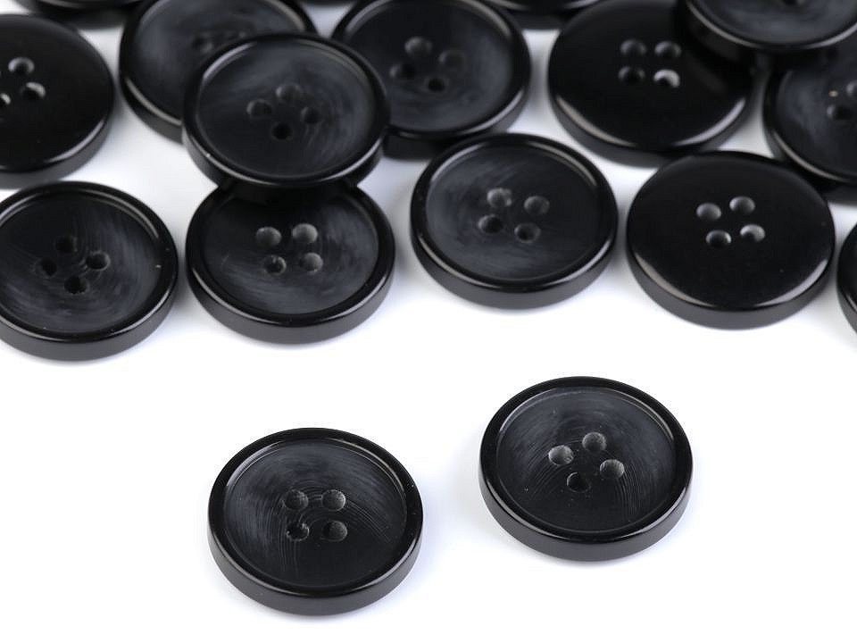 Button with fine Patina, size 32, black, 20 pc.