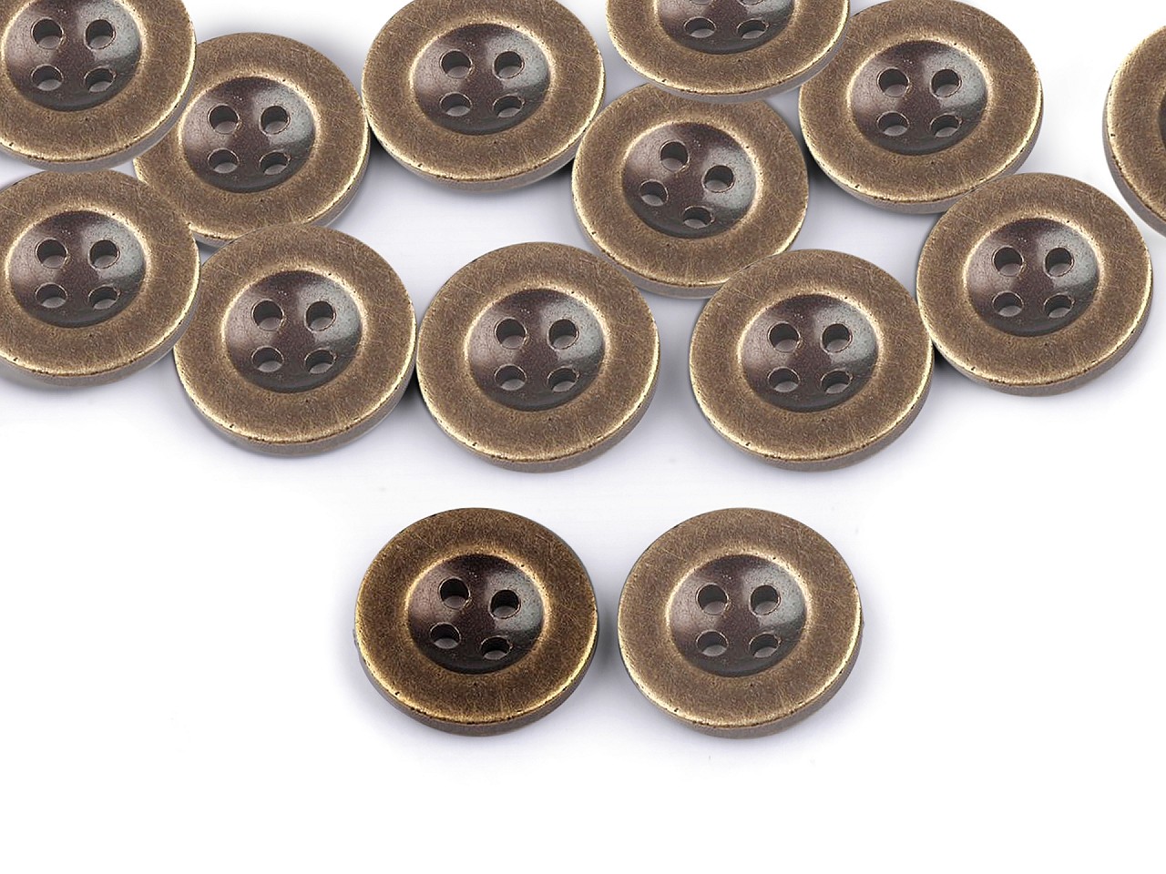 Plastic Button size 24, vintage brass, 20 pc.